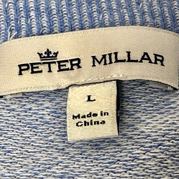 Mens Peter Millar Wool Hartford Blue Granite Crewneck Sweater Large Pullover - Picture 15 of 16